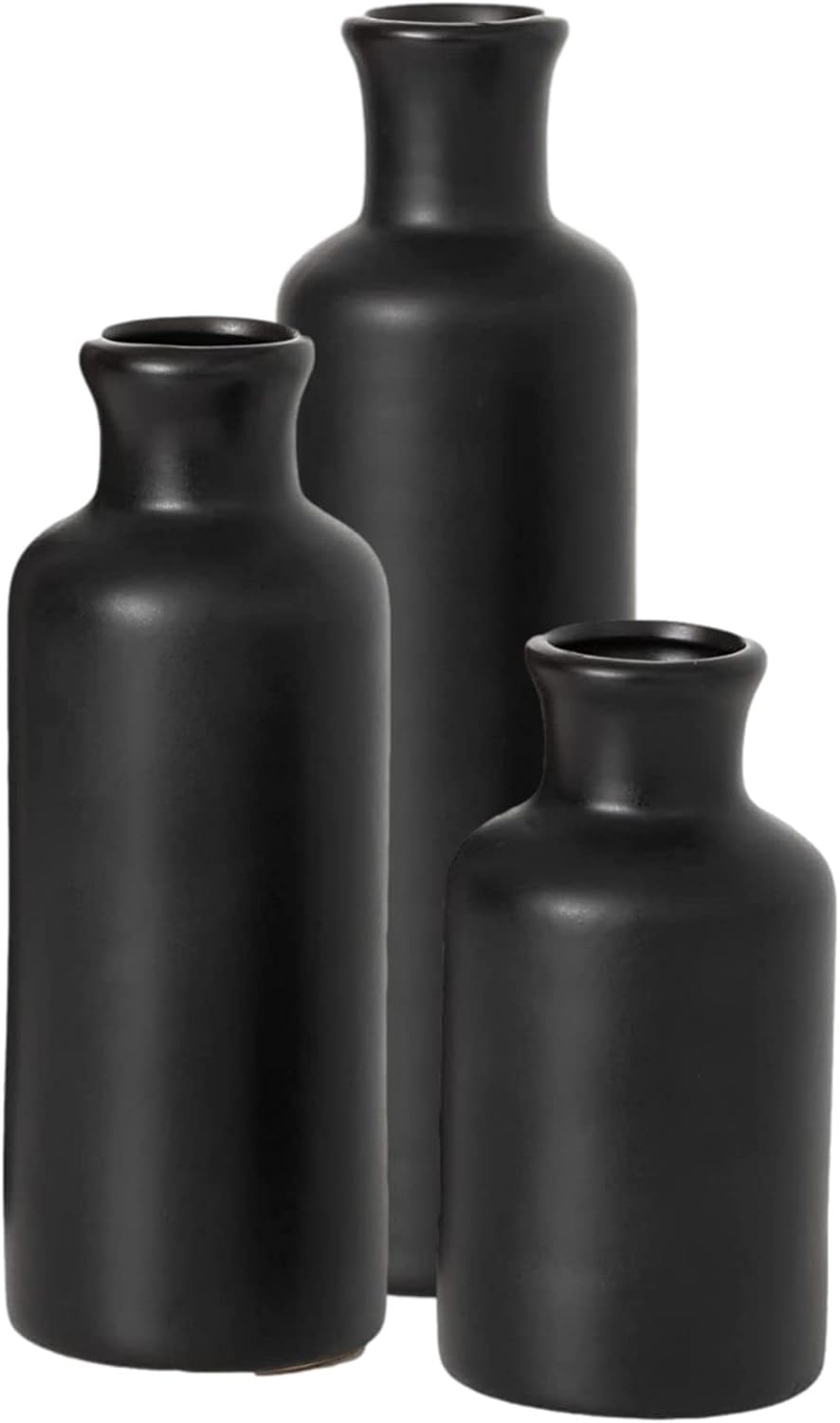 Sullivans White Ceramic Vase Set, Farmhouse Decor, Home Decorative Vase, Vases For Your Kitchen, Bedroom, Office, Living Room, Bathroom, & Shelf Centerpiece Table Decorations (CM2333)