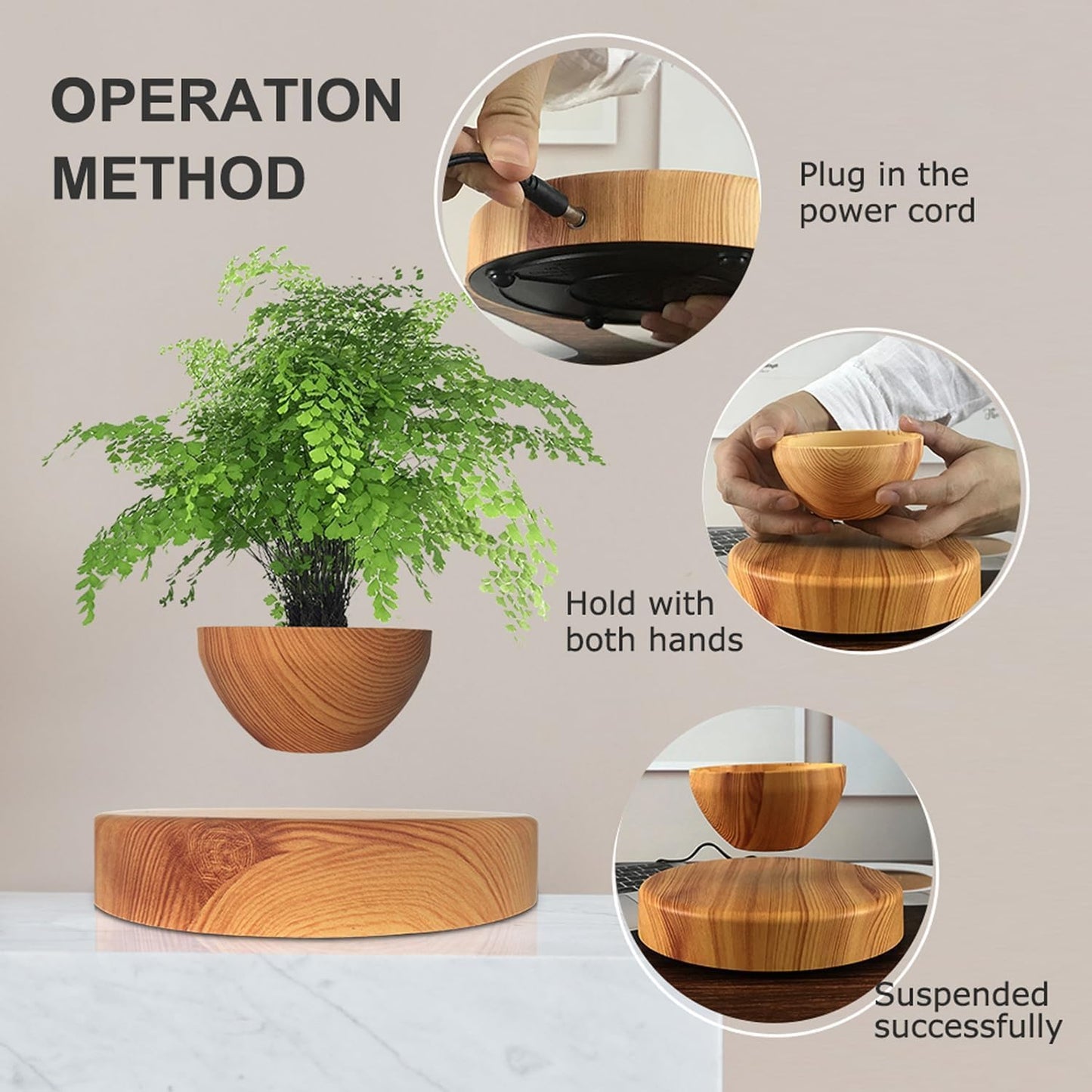 Planting Flower pots,Levitating Plant Pot,Magnetic levitation,Floating Plant Pot,Floating Plant,Hanging Flower pots,Suspendded Flowerpot,Hanging planters for Indoor Plants