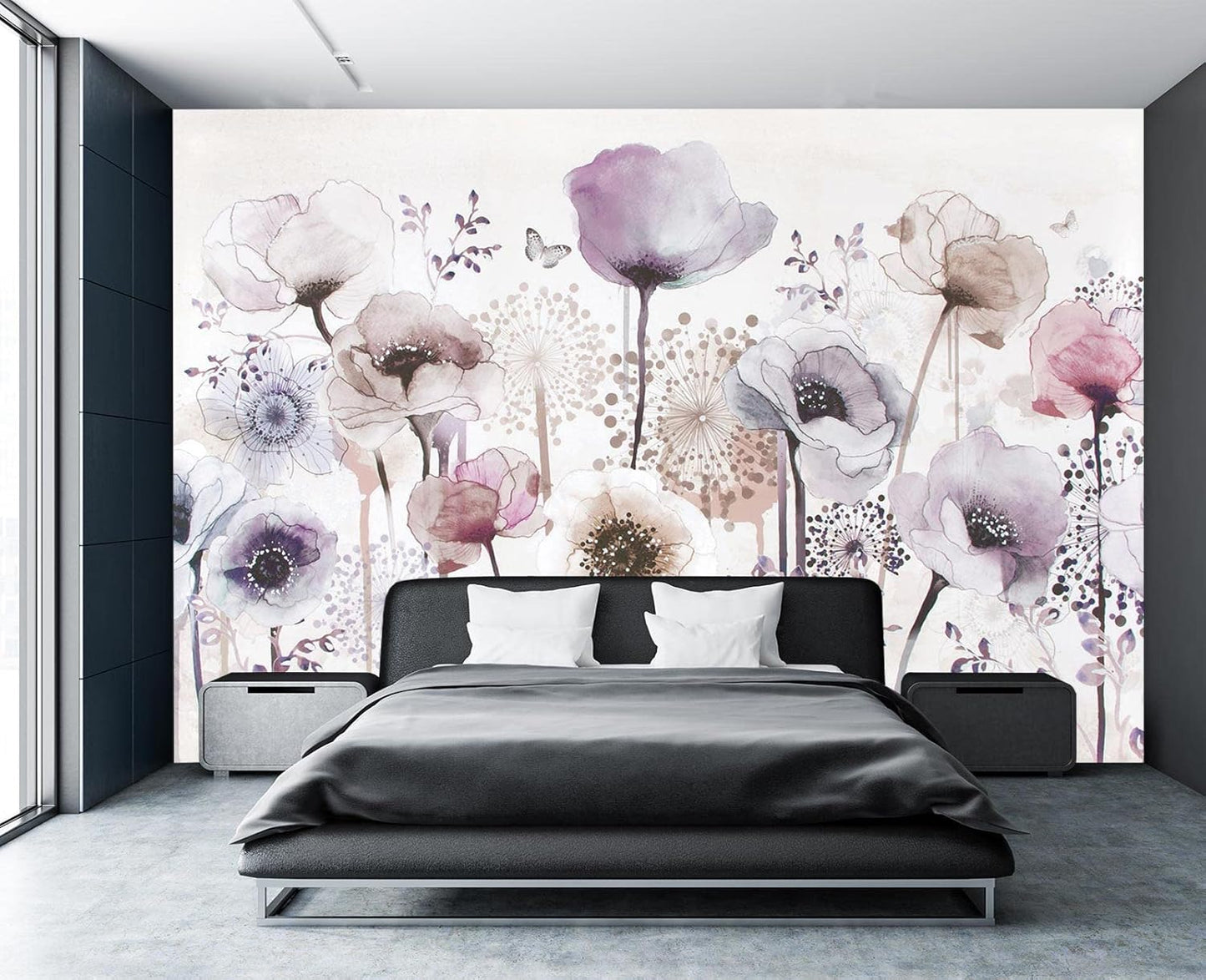 Cliouar-Wall Mural Wallpaper for Bedroom Living Room Wallpaper Decoration Flowers and Birds Wallpaper 158"x110"(Not Self-Adhesive)