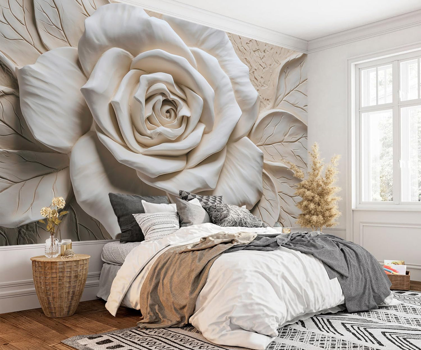 AFZEVEB-Tropical Jungle Wallpaper Landscape Tree Wall murals for Bedroom 159"x107"(Not Peel and Stick)