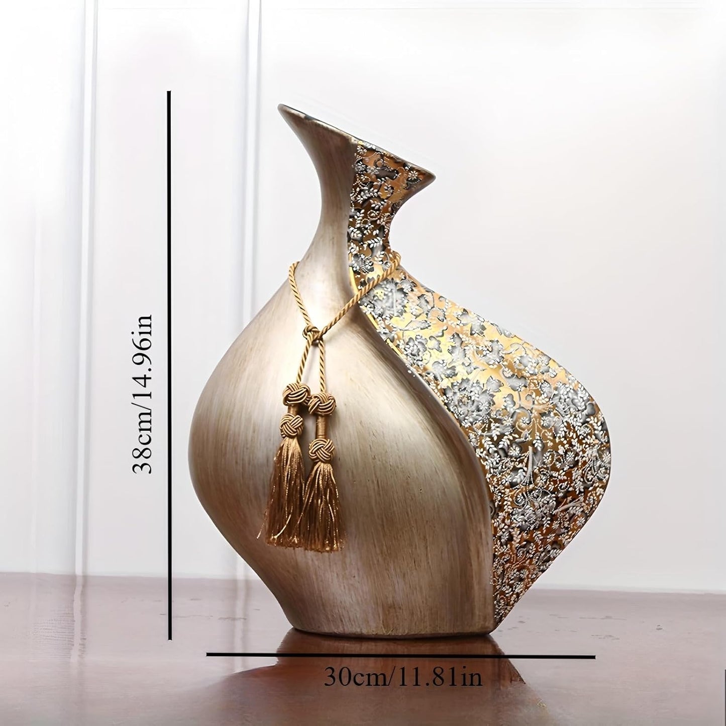 European Style Ceramic Flower Vase |15 Inch Pottery Big Boho Vase for Home Decor, Modern Decorative Vase for Dining Table,Not Suitable for Water, Suitable for Dry Flowers and Simulated Flowers