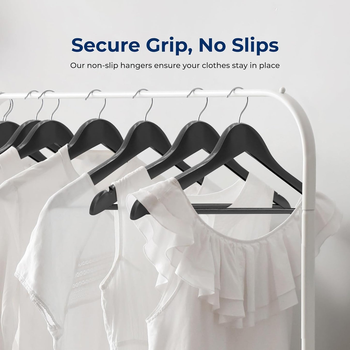 SereneLife 30 Pack Wooden Coat Hangers – Durable Suit Hangers with 360° Swivel Hook & Notches – Slim Design for Shirts, Jackets, Dresses, and More
