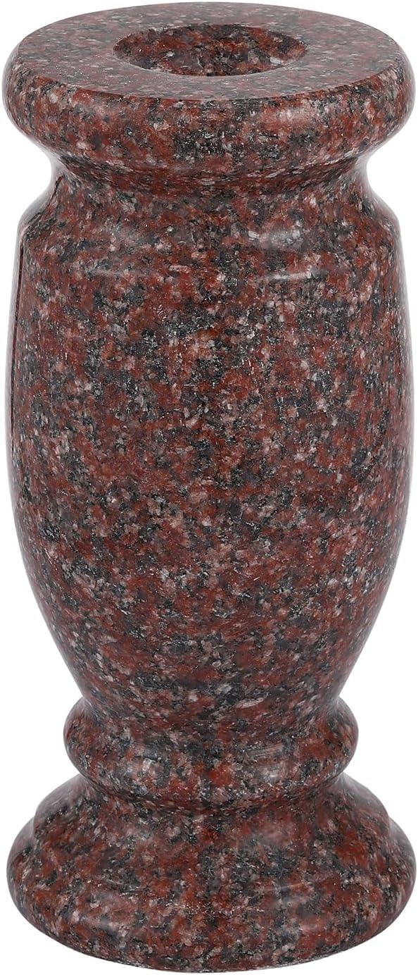 Granite Cemetery Vase for Grave Markers, Headstone Memorial Flower Holder