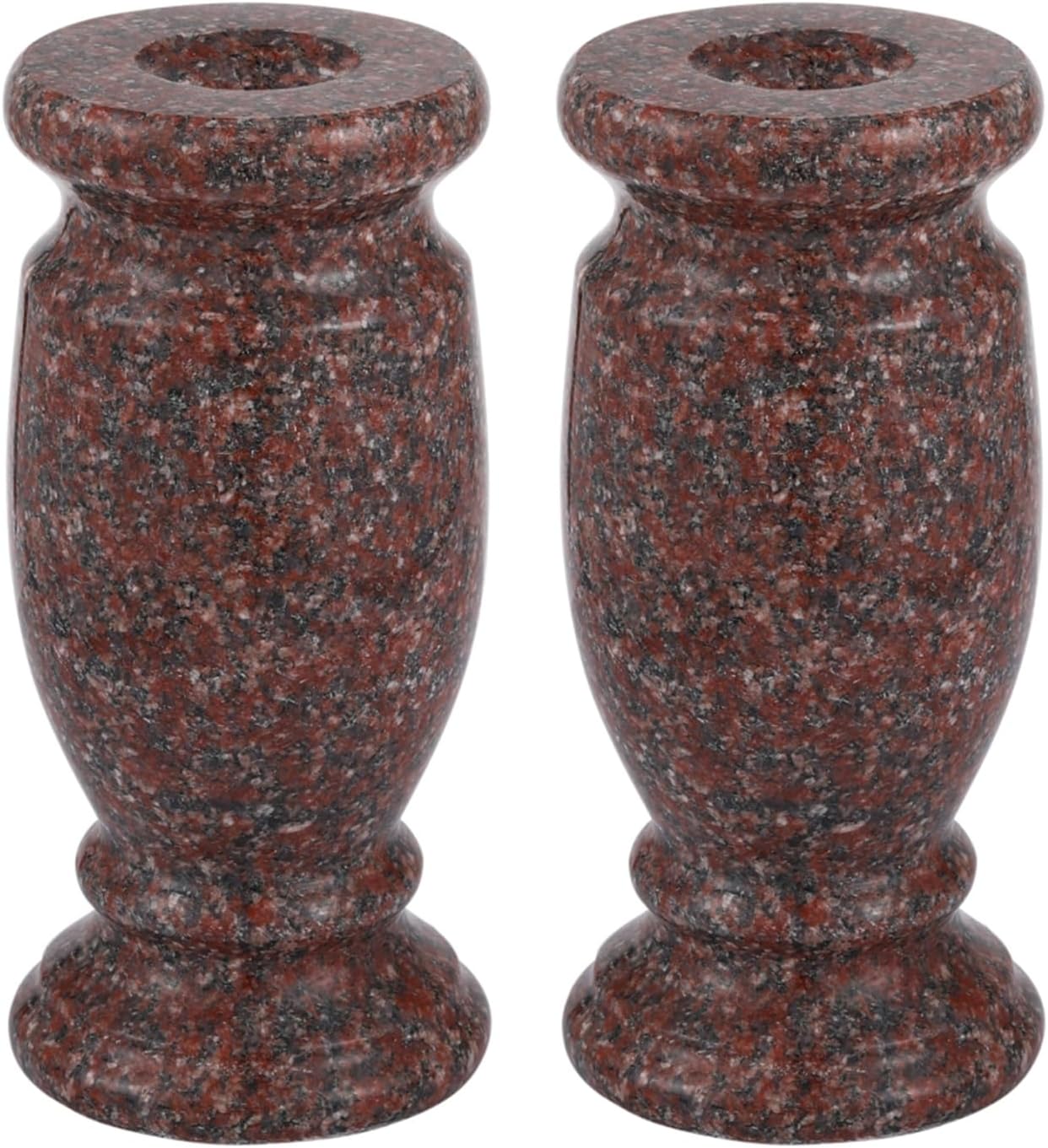 Granite Cemetery Vase for Grave Markers, Headstone Memorial Flower Holder
