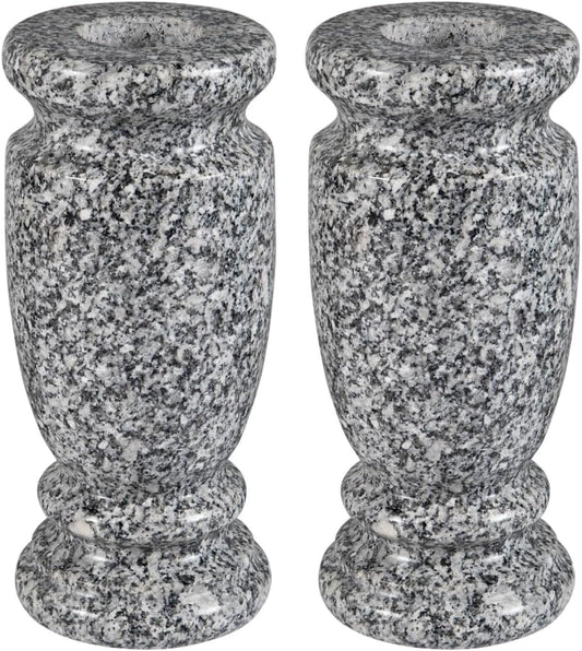 Granite Cemetery Vase for Grave Markers, Headstone Memorial Flower Holder