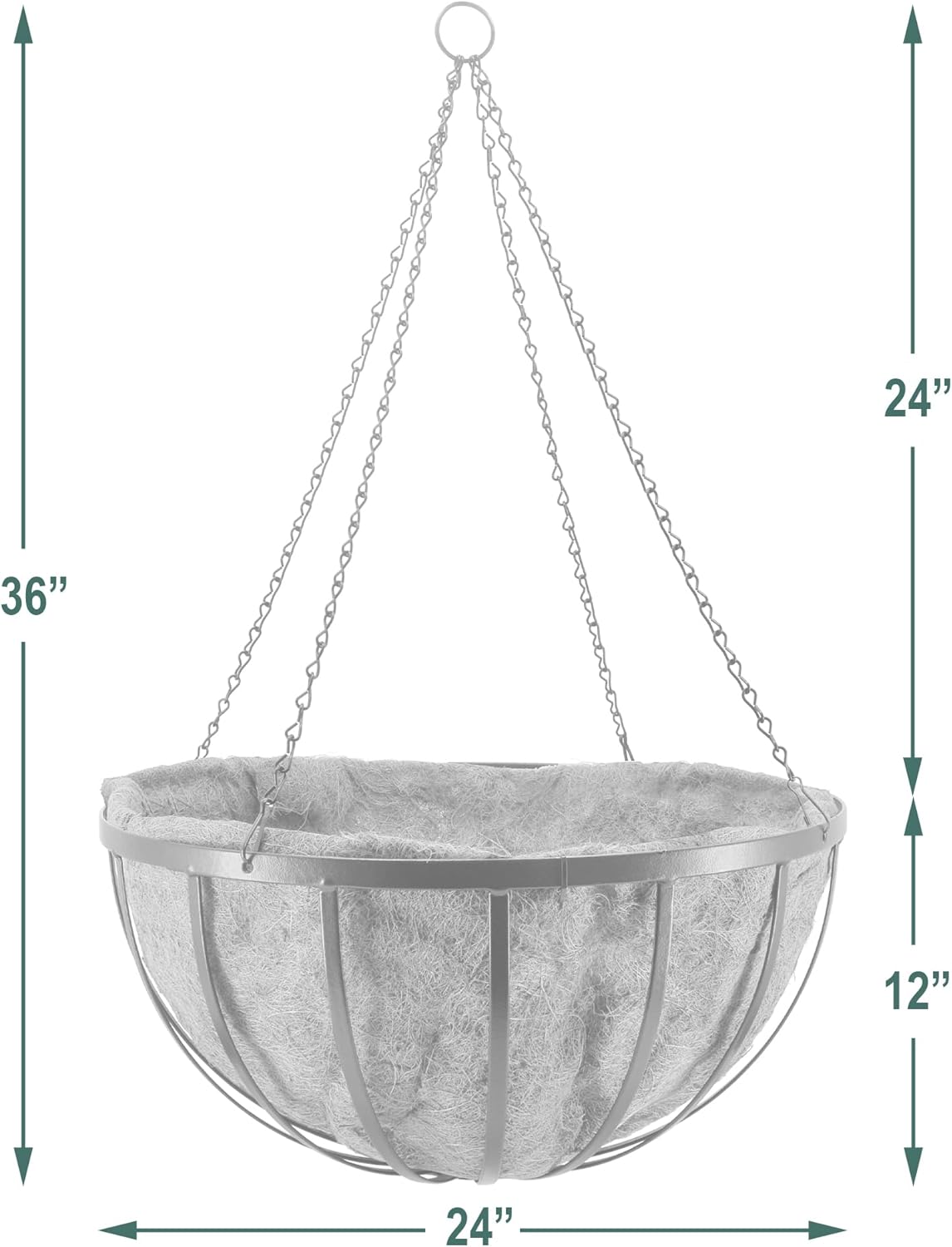 Arcadia Garden Products CB65 Round Hanging Planter Basket with Coco Liner 24 Inch