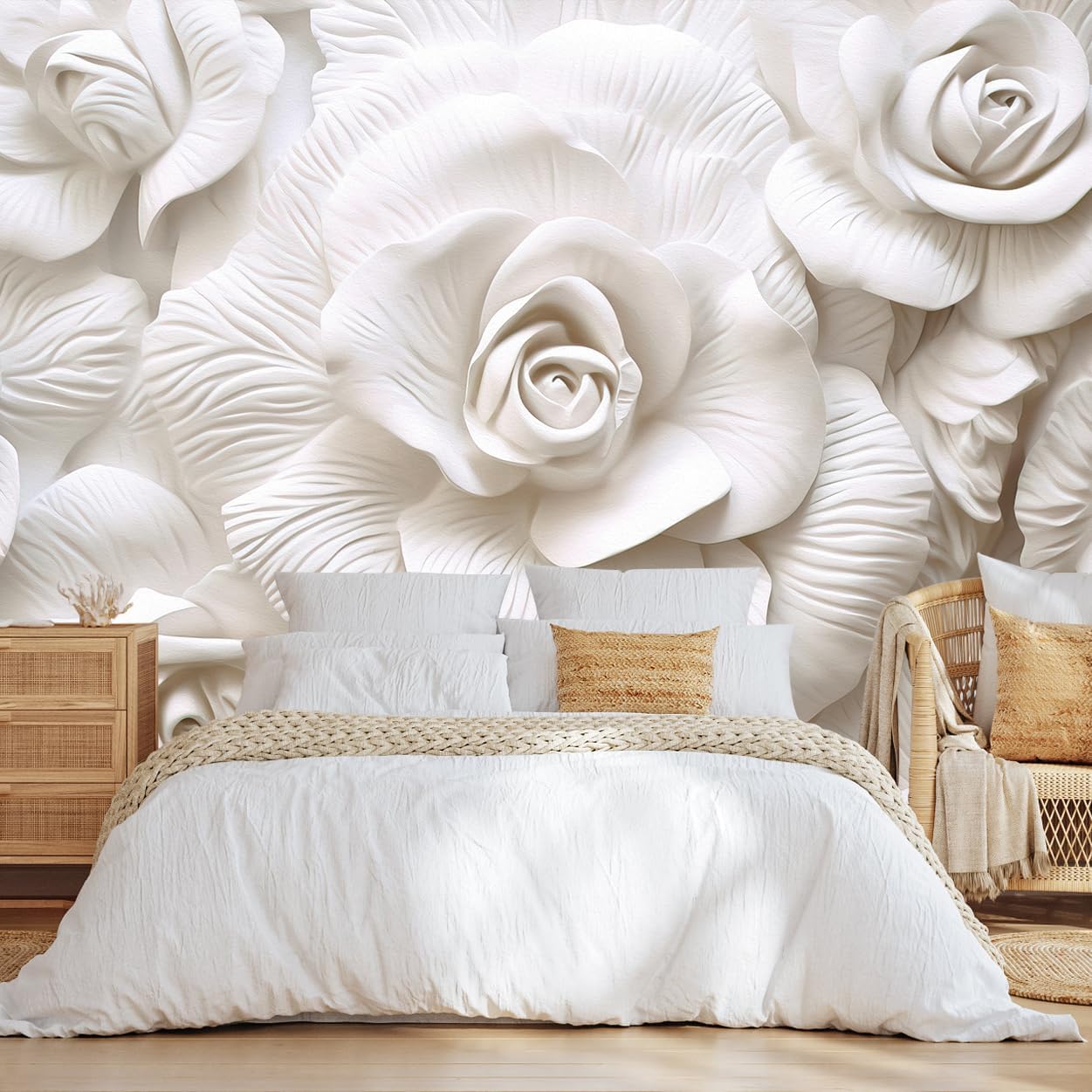 Vintage Beige Forest Woodland Mural Wallpaper for Bedroom Living Room (Not Peel n' Stick)