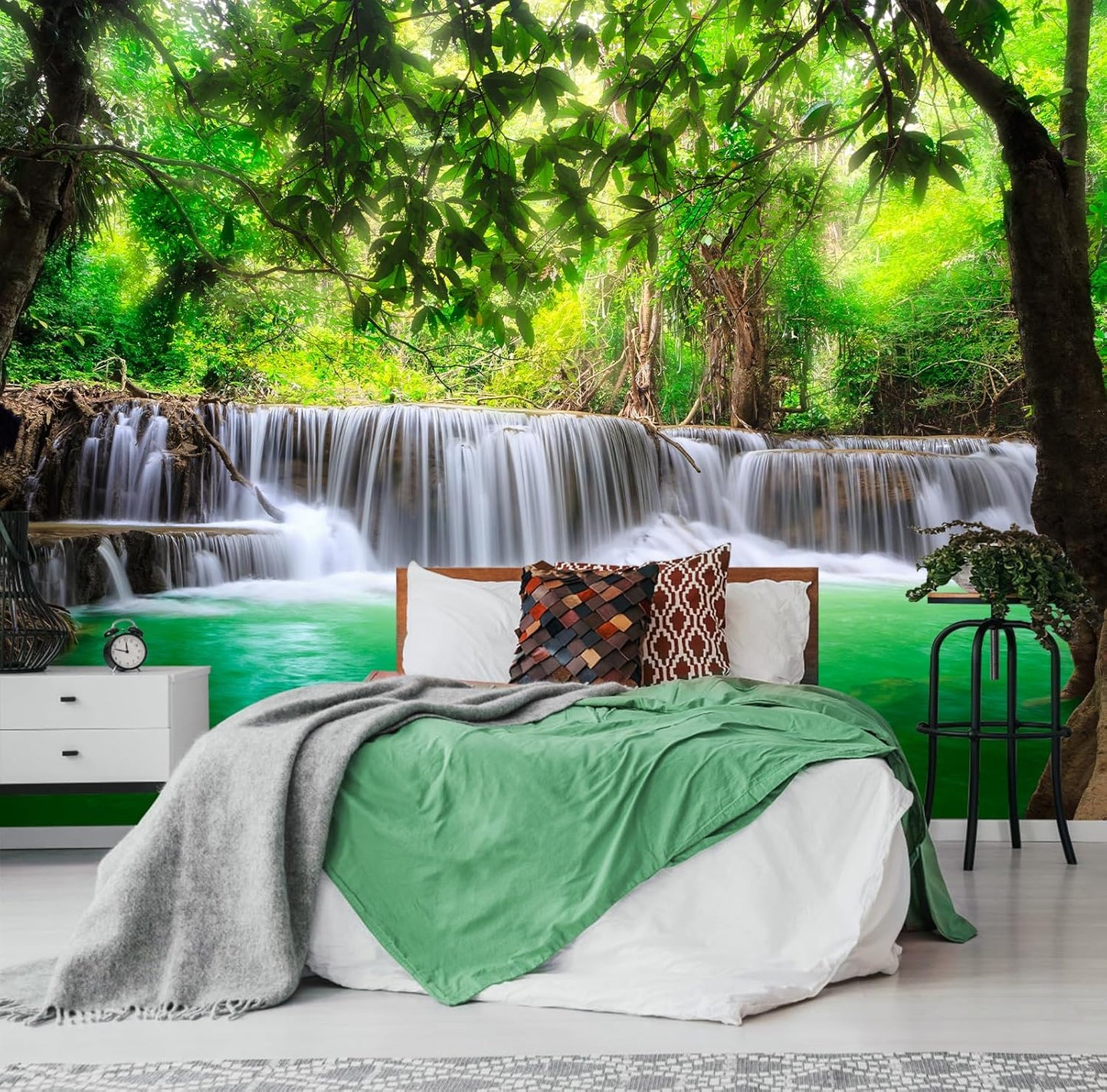 Vintage Beige Forest Woodland Mural Wallpaper for Bedroom Living Room (Not Peel n' Stick)