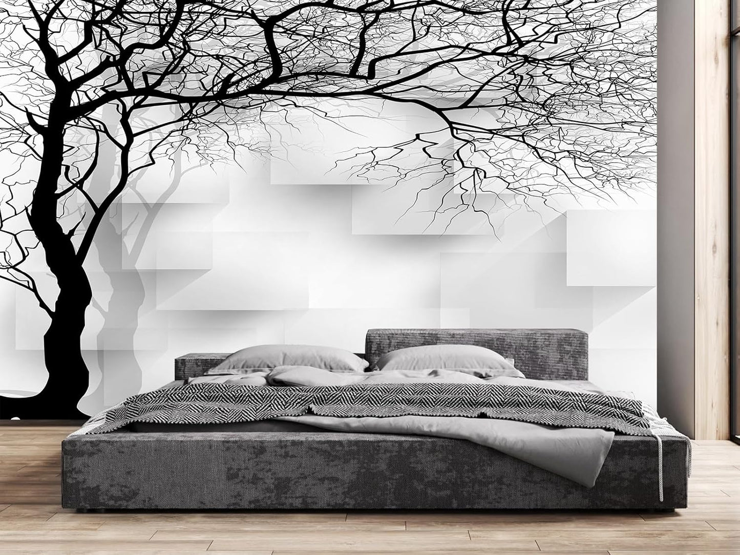 Vintage Beige Forest Woodland Mural Wallpaper for Bedroom Living Room (Not Peel n' Stick)