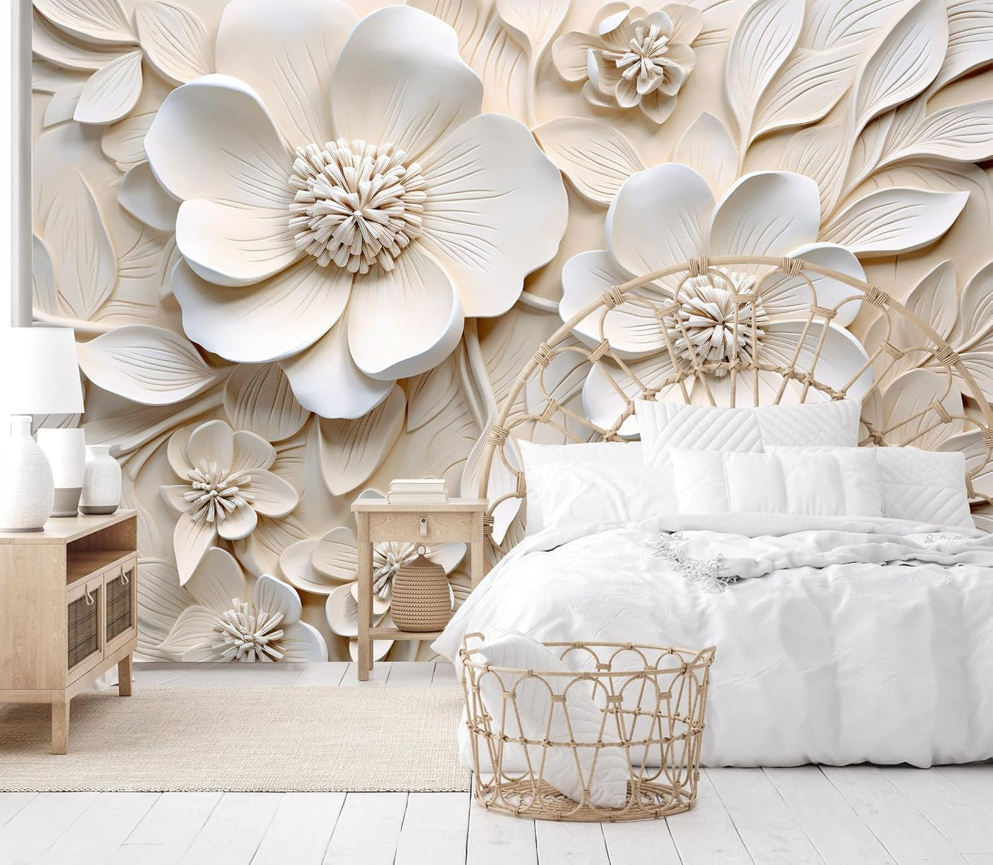 Vintage Beige Forest Woodland Mural Wallpaper for Bedroom Living Room (Not Peel n' Stick)