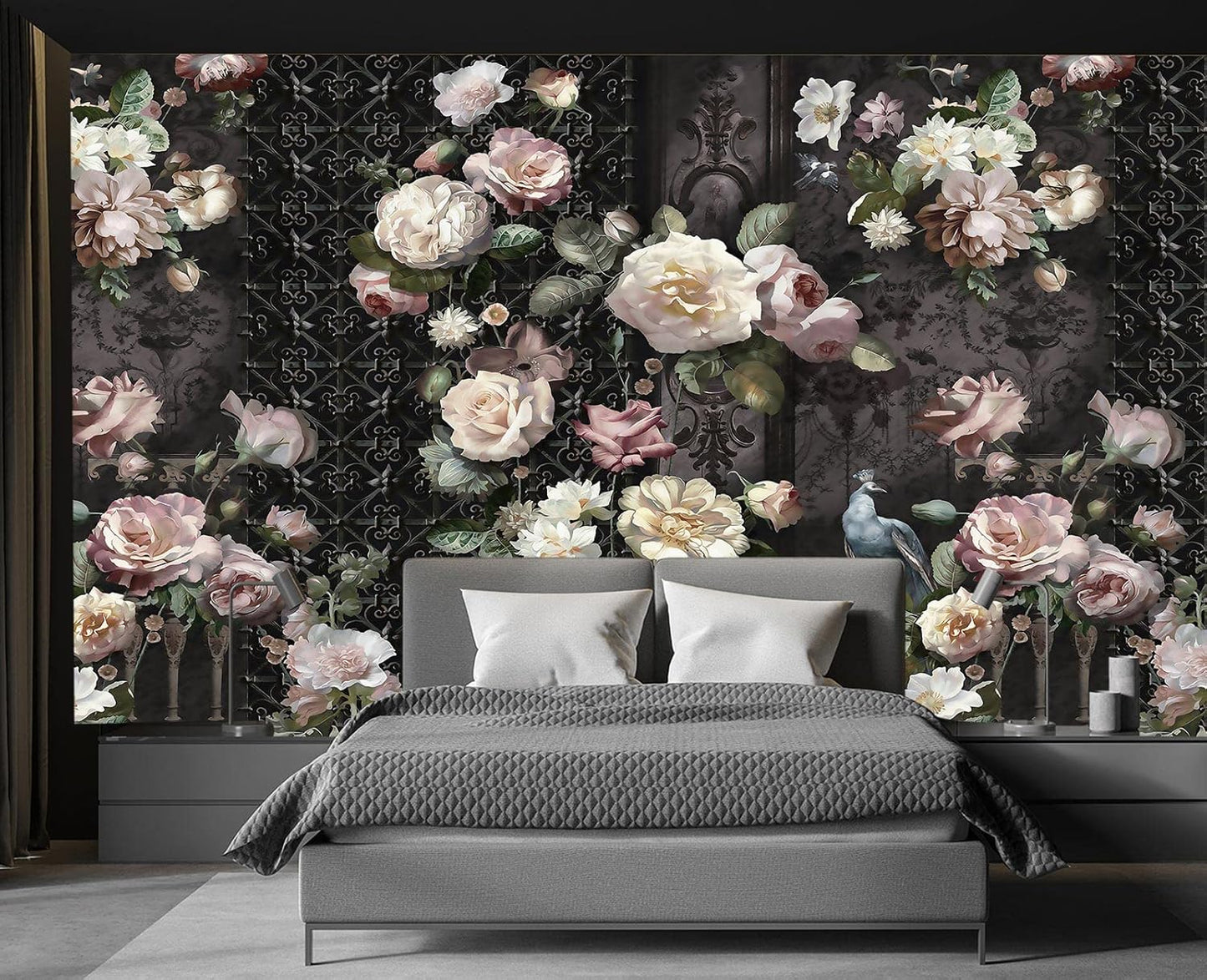 Cliouar-Wall Mural Wallpaper for Bedroom Living Room Wallpaper Decoration Flowers and Birds Wallpaper 158"x110"(Not Self-Adhesive)
