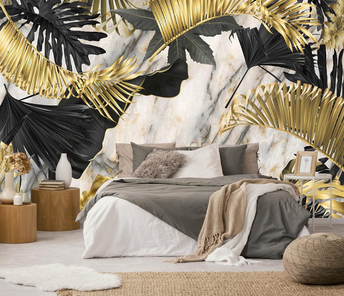 Hazy Forest Wall Mural, Abstract Nature Landscape Wallpaper, Background Wall Decoration Patterns(Non-self-Adhesive)