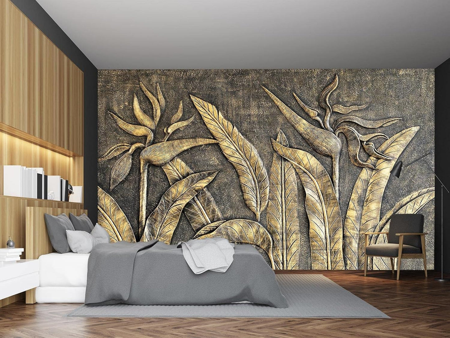 Cliouar-Wall Mural Wallpaper for Bedroom Living Room Wallpaper Decoration Flowers and Birds Wallpaper 158"x110"(Not Self-Adhesive)