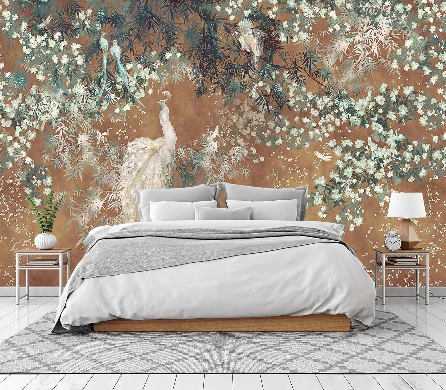 Cliouar-Wall Mural Wallpaper for Bedroom Living Room Wallpaper Decoration Flowers and Birds Wallpaper 158"x110"(Not Self-Adhesive)