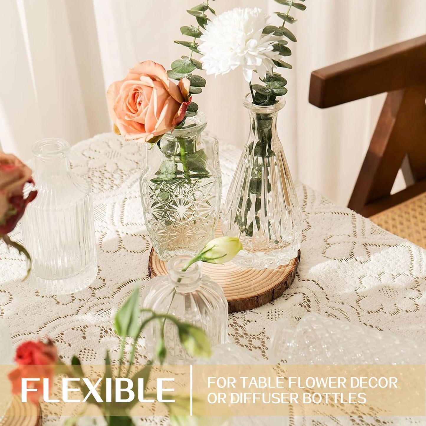 Glass Bud Vase Set of 32PCS Wedding Centerpieces for Tables,Mini Clear Bud Vases for Flowers,Small Flower Vases Suitable for Birthday Party,Anniversary,Wedding,Baby Shower (Clear, 32PCS)