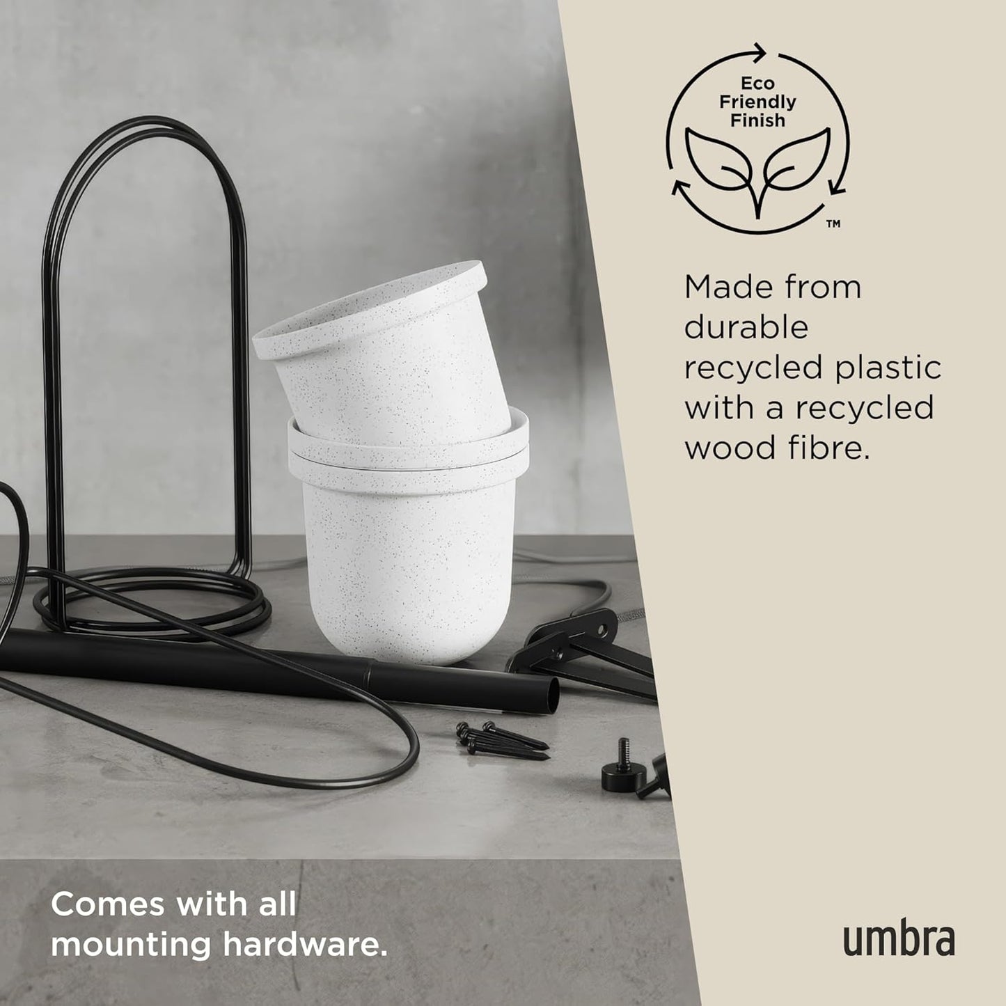 Umbra Triflora Hanging Planter, Set of 5, White