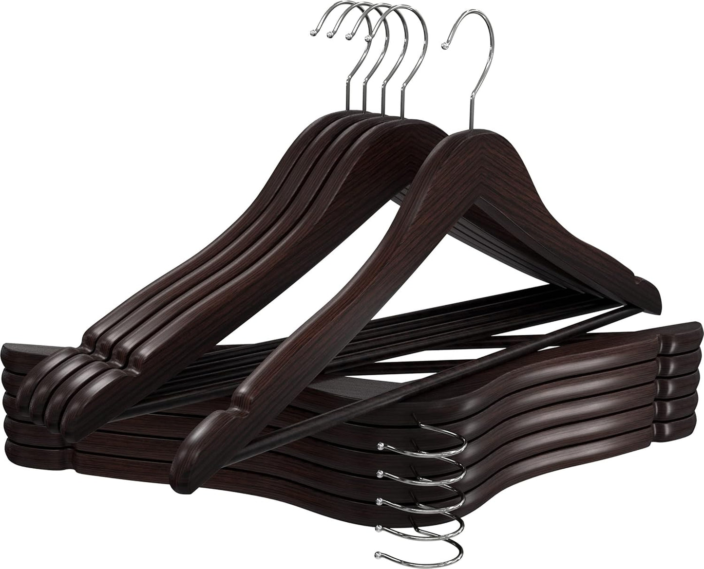 Utopia Home Premium Wooden Hangers 30 Pack - Durable & Slim Coat Hanger - Suit Hanger with 360-Degree Rotatable Hook - Wood Hangers with Shoulder Grooves (Natural Color)