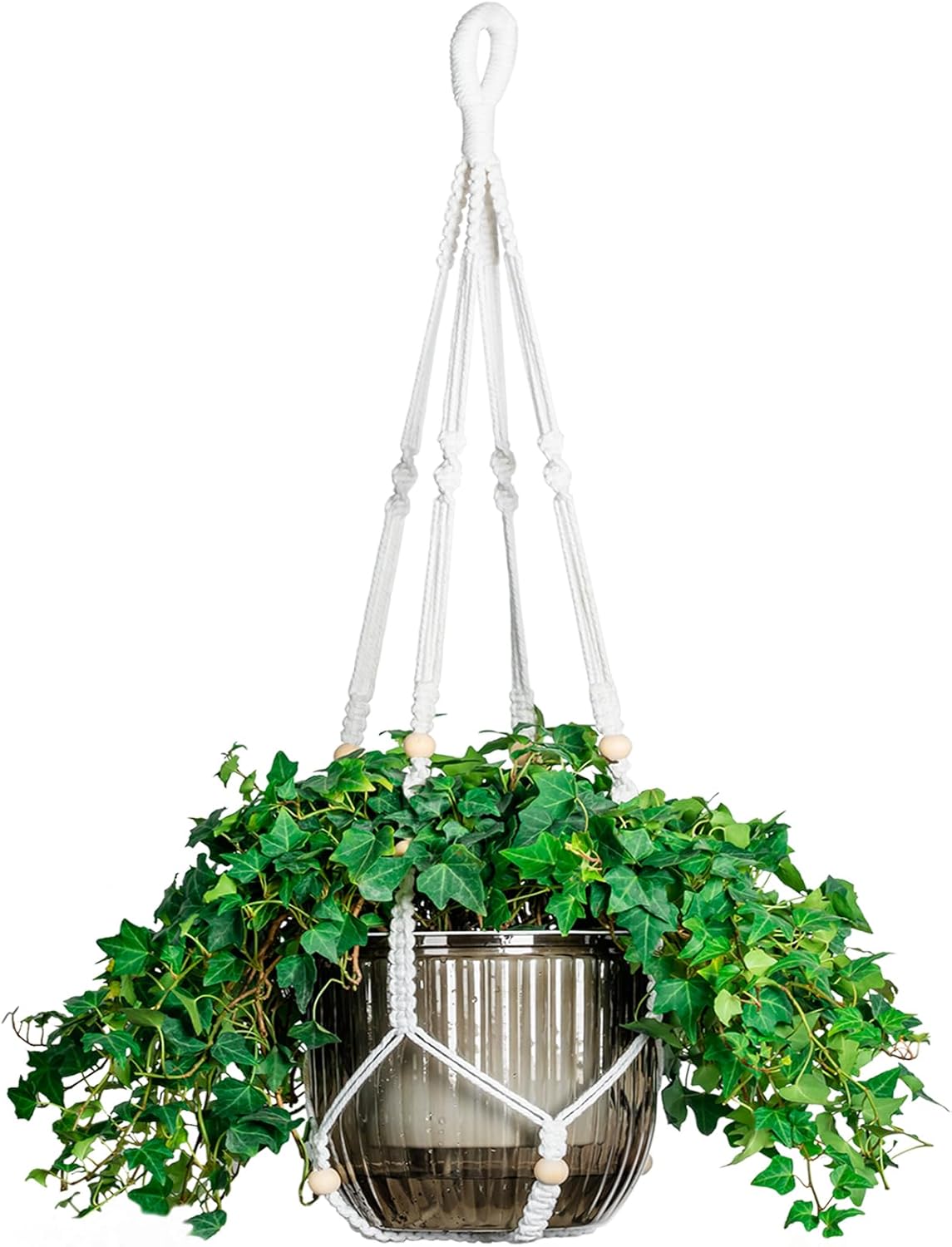 Melphoe 1 Pack Self Watering Hanging Planters Indoor Flower Pots, 8.3 Inch Outdoor Hanging Plant Pot Basket, Plant Hanger with 3Hooks Drainage Holes for Garden Home