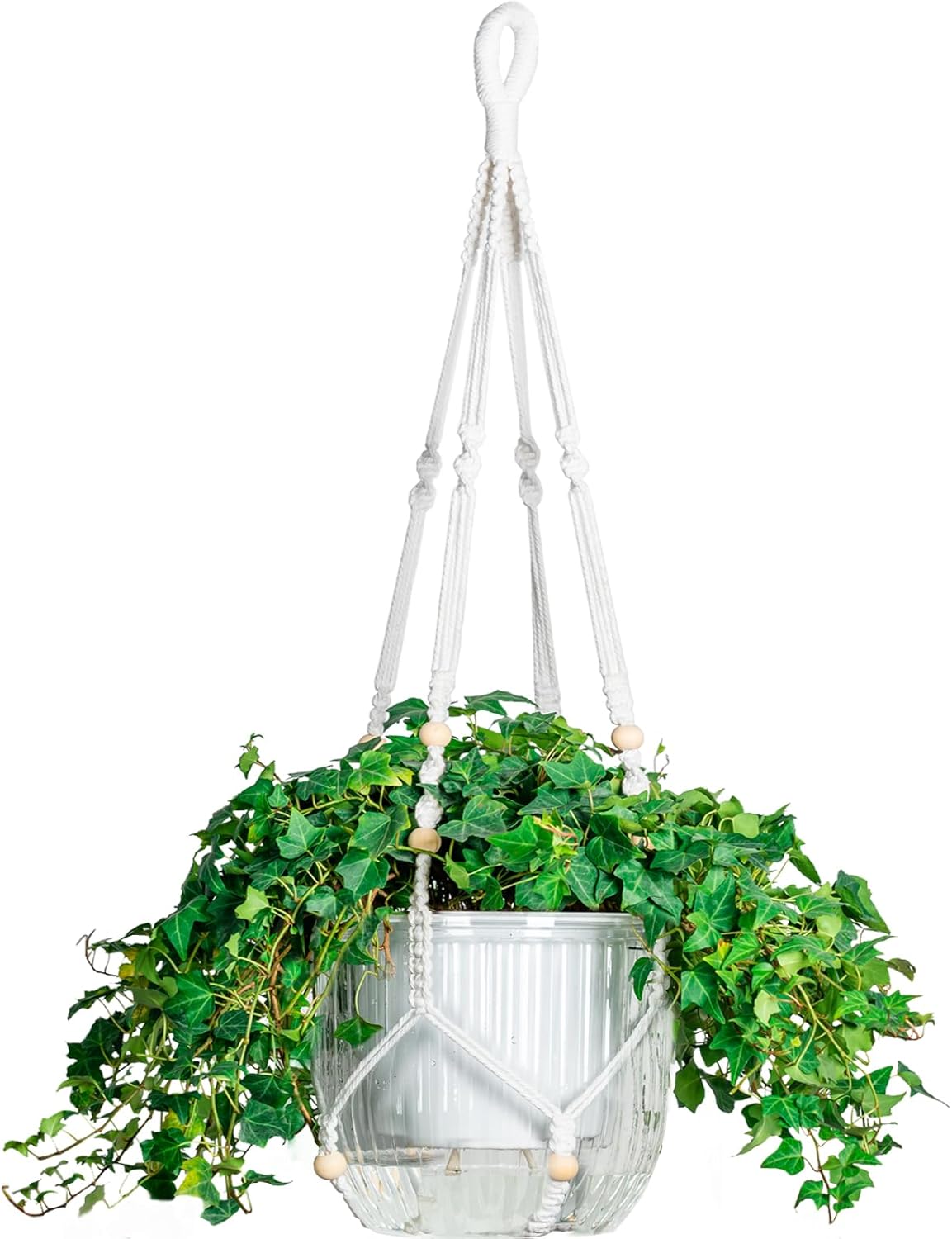 Melphoe 1 Pack Self Watering Hanging Planters Indoor Flower Pots, 8.3 Inch Outdoor Hanging Plant Pot Basket, Plant Hanger with 3Hooks Drainage Holes for Garden Home