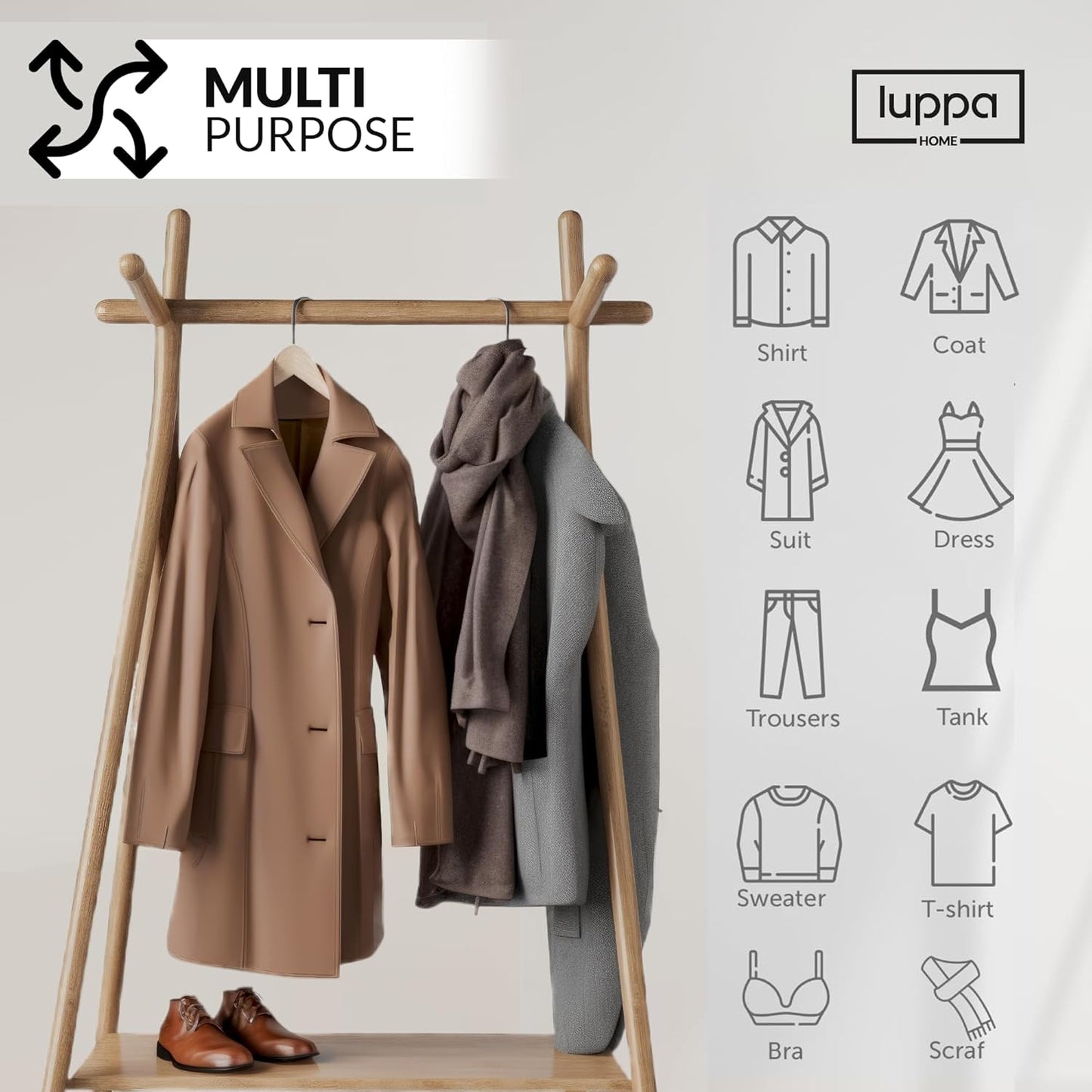 Wooden Hangers 30 Pack - Natural Top Notch Durable & Slim Coat Hanger - Suit Hangers with 360-Degree Rotatable Hook - Wood Hangers with Shoulder Grooves