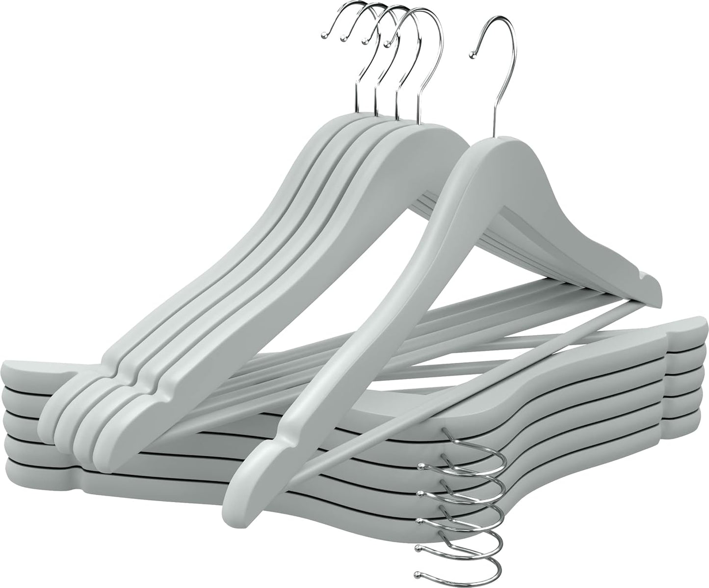 Utopia Home Premium Wooden Hangers 30 Pack - Durable & Slim Coat Hanger - Suit Hanger with 360-Degree Rotatable Hook - Wood Hangers with Shoulder Grooves (Natural Color)