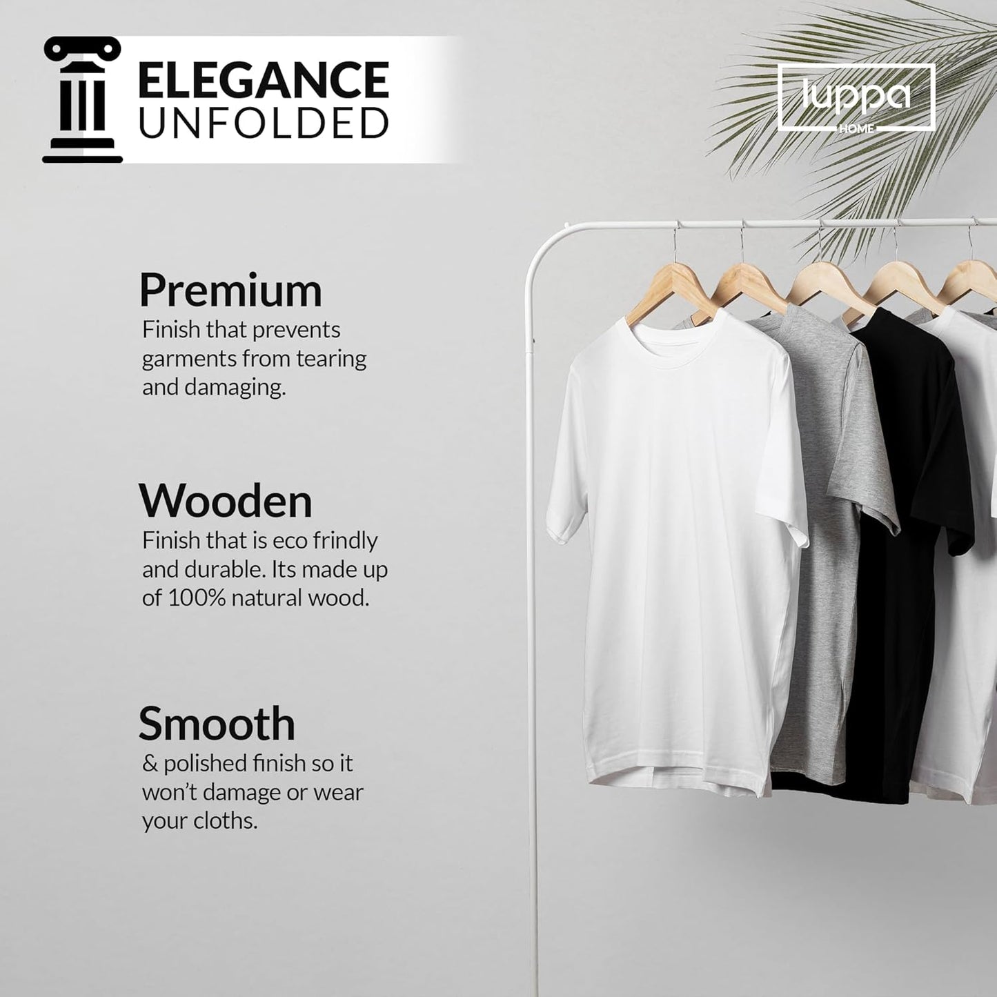 Wooden Hangers 30 Pack - Natural Top Notch Durable & Slim Coat Hanger - Suit Hangers with 360-Degree Rotatable Hook - Wood Hangers with Shoulder Grooves