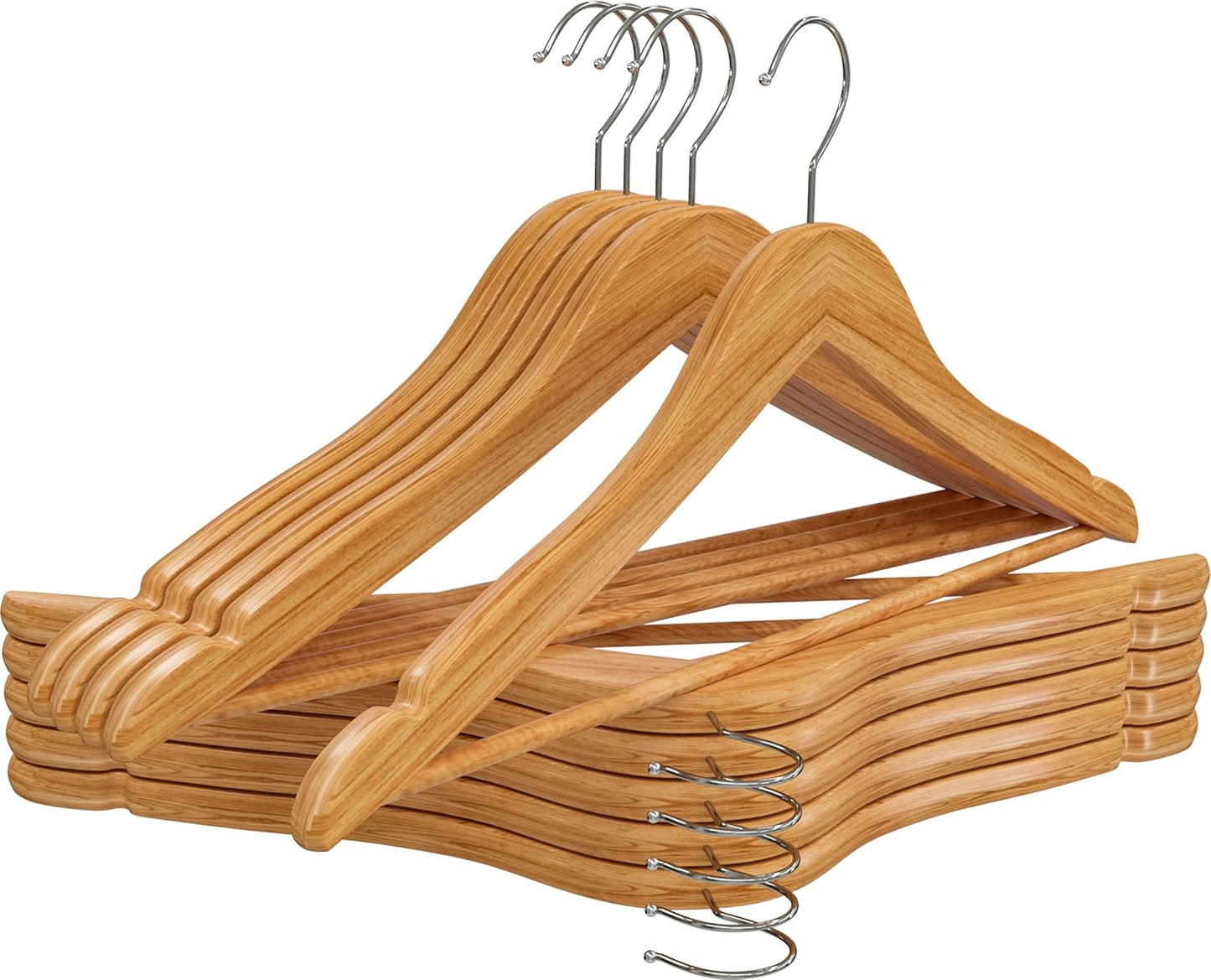 Utopia Home Premium Wooden Hangers 30 Pack - Durable & Slim Coat Hanger - Suit Hanger with 360-Degree Rotatable Hook - Wood Hangers with Shoulder Grooves (Natural Color)