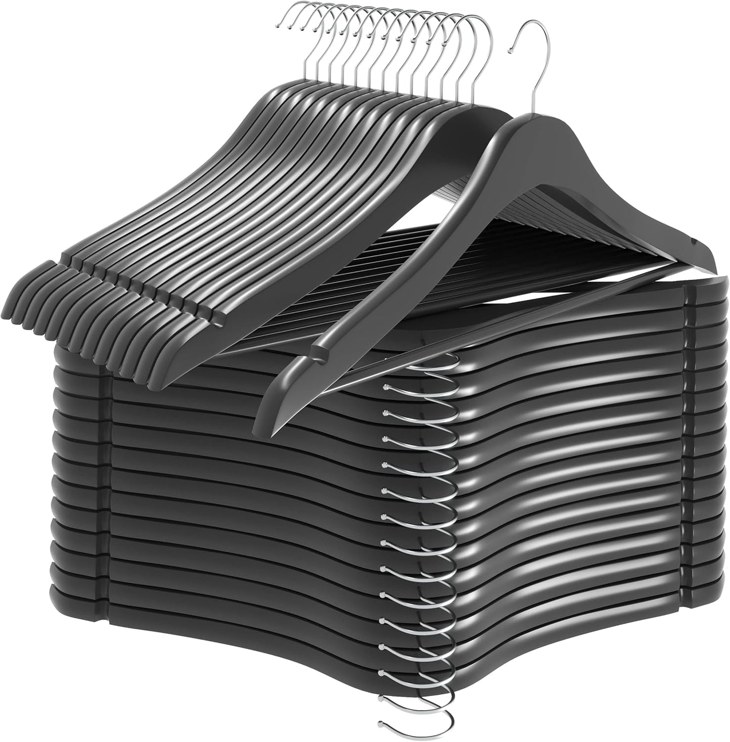 Utopia Home Premium Wooden Hangers 30 Pack - Durable & Slim Coat Hanger - Suit Hanger with 360-Degree Rotatable Hook - Wood Hangers with Shoulder Grooves (Natural Color)