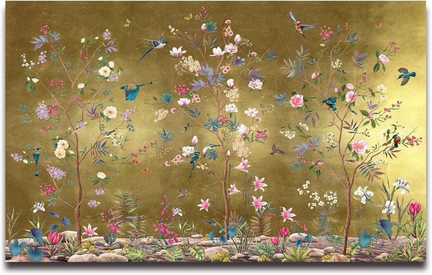 Cliouar-Wall Mural Wallpaper for Bedroom Living Room Wallpaper Decoration Flowers and Birds Wallpaper 158"x110"(Not Self-Adhesive)
