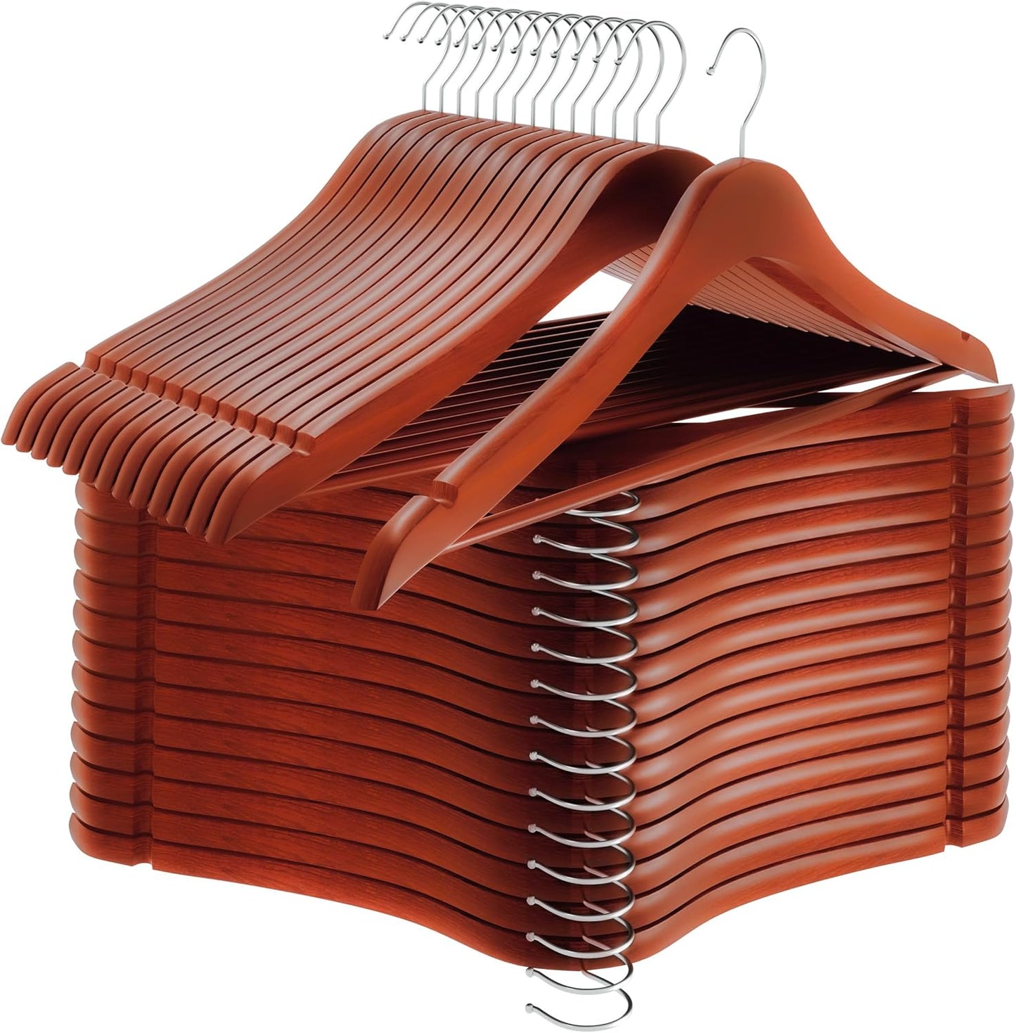 Utopia Home Premium Wooden Hangers 30 Pack - Durable & Slim Coat Hanger - Suit Hanger with 360-Degree Rotatable Hook - Wood Hangers with Shoulder Grooves (Natural Color)